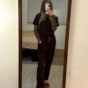 Espresso figs scrub set w Sydney scrub jacket